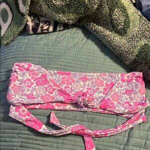 NWOT Beach Bunny Tula Pink and Purple Floral Bandeau Top Medium Beach Resort